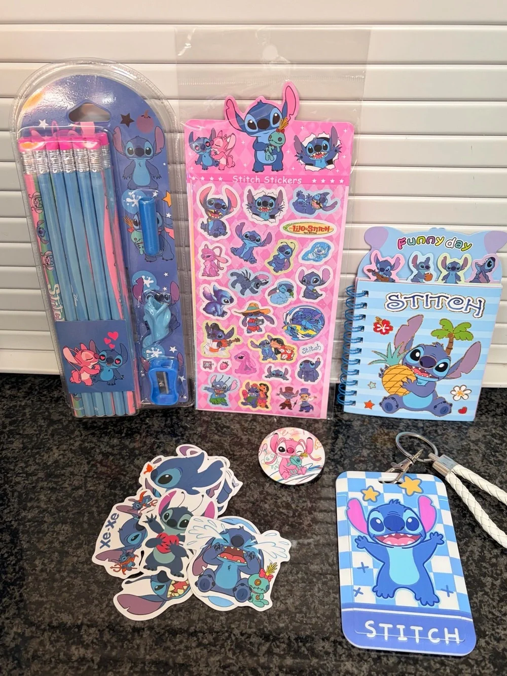 ✏️DISNEY|  Stitch 8-Piece Back-to-school Bundle| Backpack, Pencils, and supplies